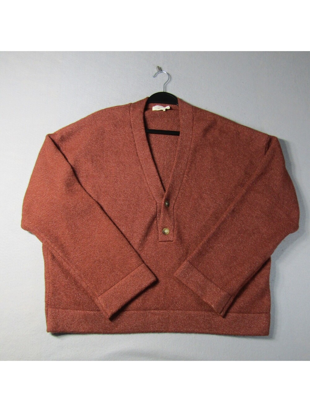 NWT Faherty Jackson V Neck Popover Sweater Woman's M MPK-Smoked Paprika